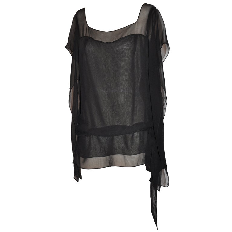 Morgane Le Fay black chiffon tunic For Sale at 1stDibs