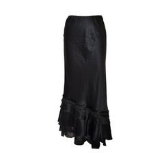 Vintage Patrizia Pepe black asymmetric silk & lace skirt