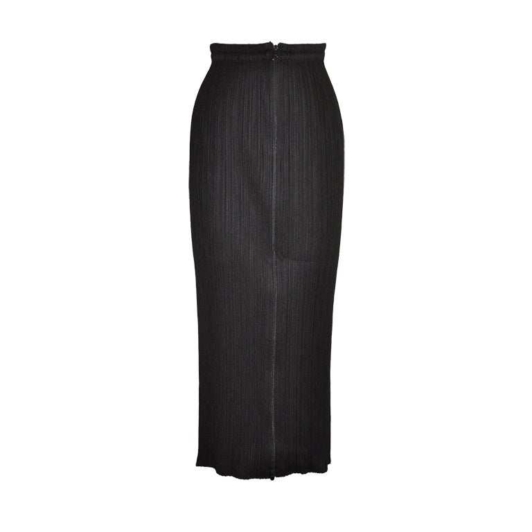 Issey Miyake black zipper-front maxi skirt For Sale at 1stdibs