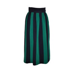 Norman Norell Navy & Green stripe skirt