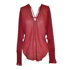 Silk chiffon tie blouse 5