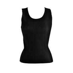 Issey Miyake black pleated tank