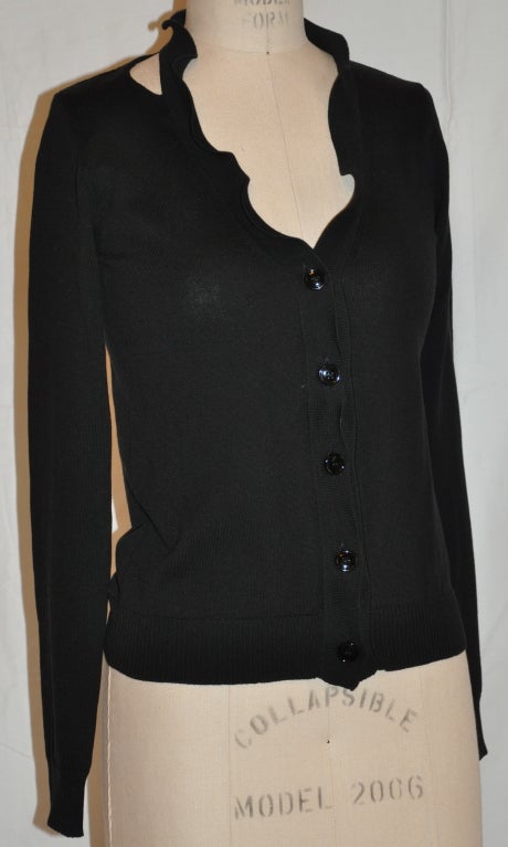 Black Martin Margiela deconstructed neckline cardigan For Sale