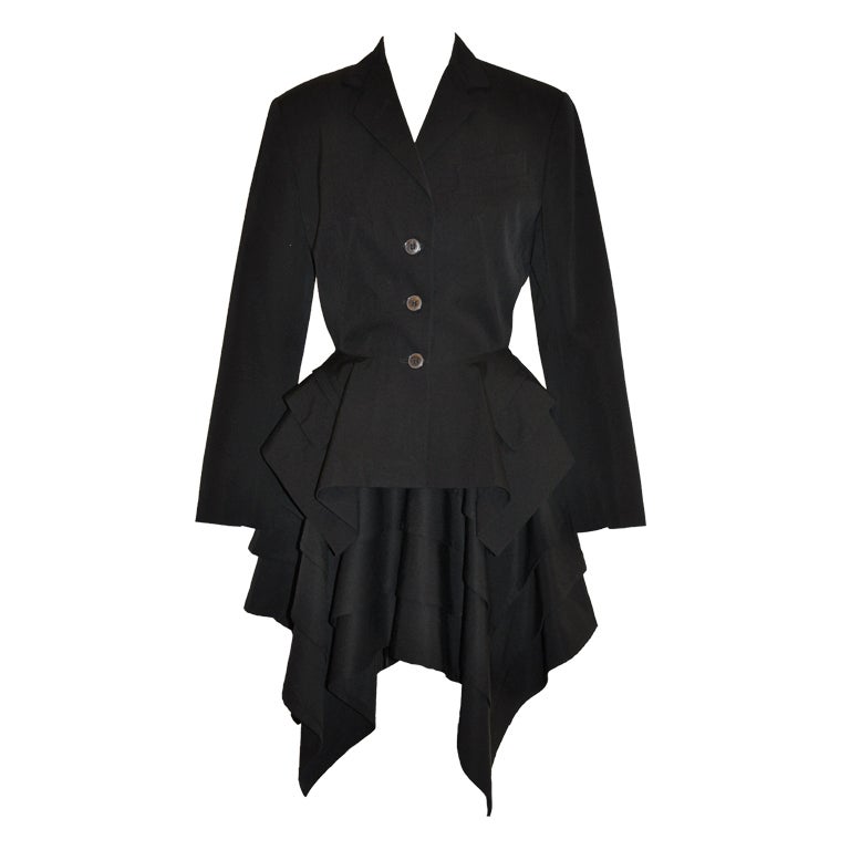 Jean Paul Gaultier asymmetrical tier jacket ensemble For Sale