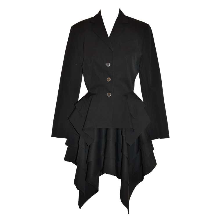 Jean Paul Gaultier asymmetrical tier jacket ensemble For Sale at 1stDibs