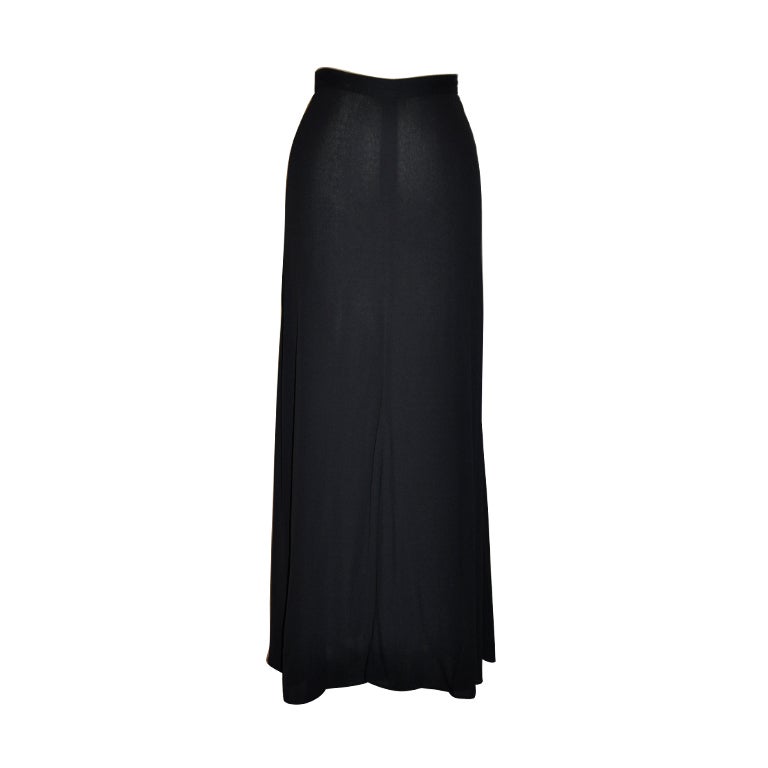 Calvin Klein "collection" black crepe maxi skirt For Sale at 1stDibs |  black crepe skirt