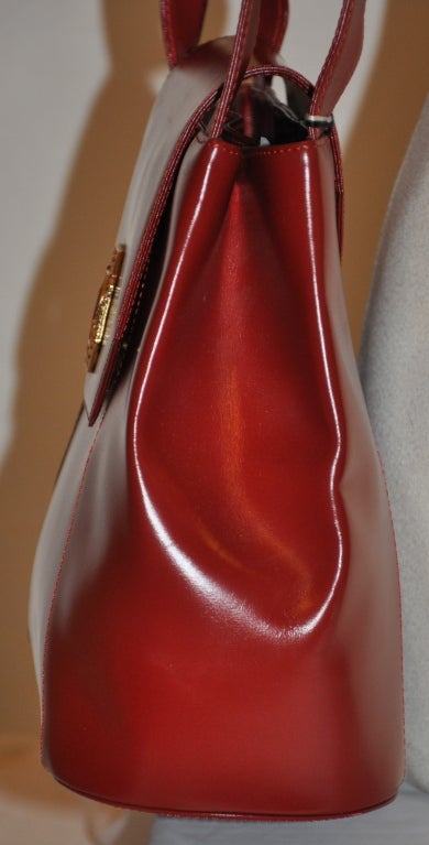 ysl burgundy shoulder bag