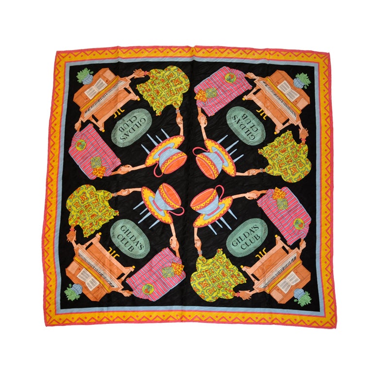 "Pañuelo de crepé de chine de seda "Gilda's Club