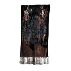 Crush velvet with silk-cord tassles shawl