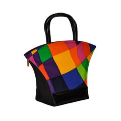 Retro Charles Jourdan Multi-Colored Bold Block Print HandBag