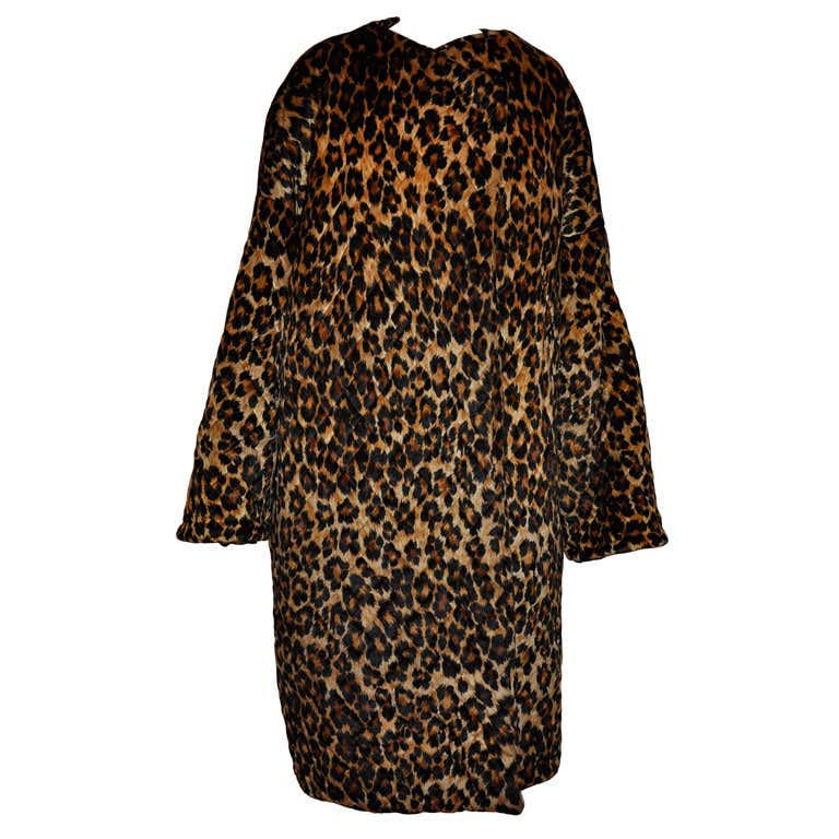 Rare Patrick Kelly quilted leopard print coat at 1stDibs