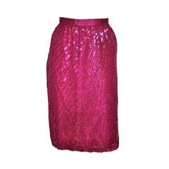 Deep-violet chiffon "starburst" sequin skirt