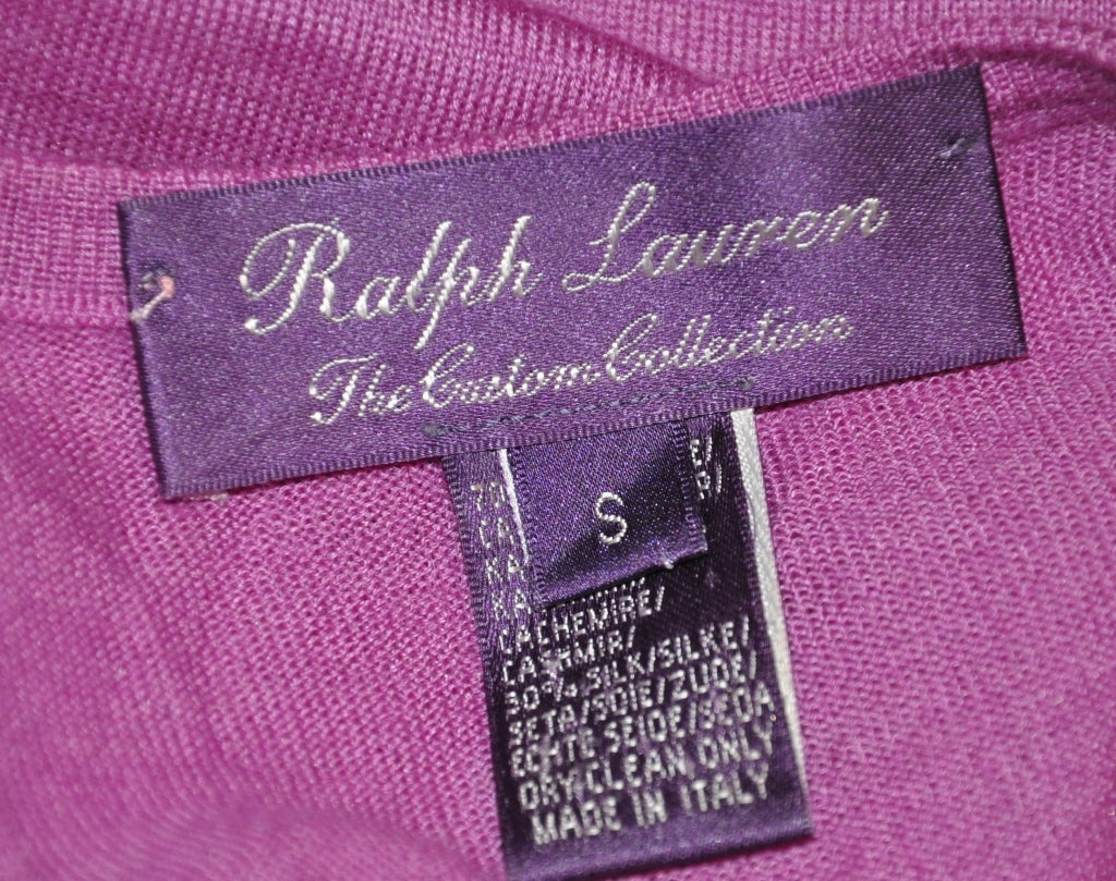 Rose Ralph Lauren - Débardeur en cachemire violet « The Custom Collection » en vente