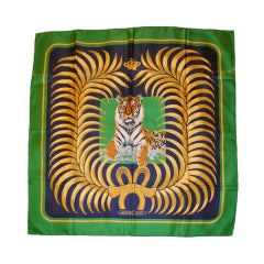 Hermes "Tiger in the Woods" silk scarf