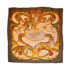 Vintage Salvatore Ferragamo Classic "Leopard" Silk scarf