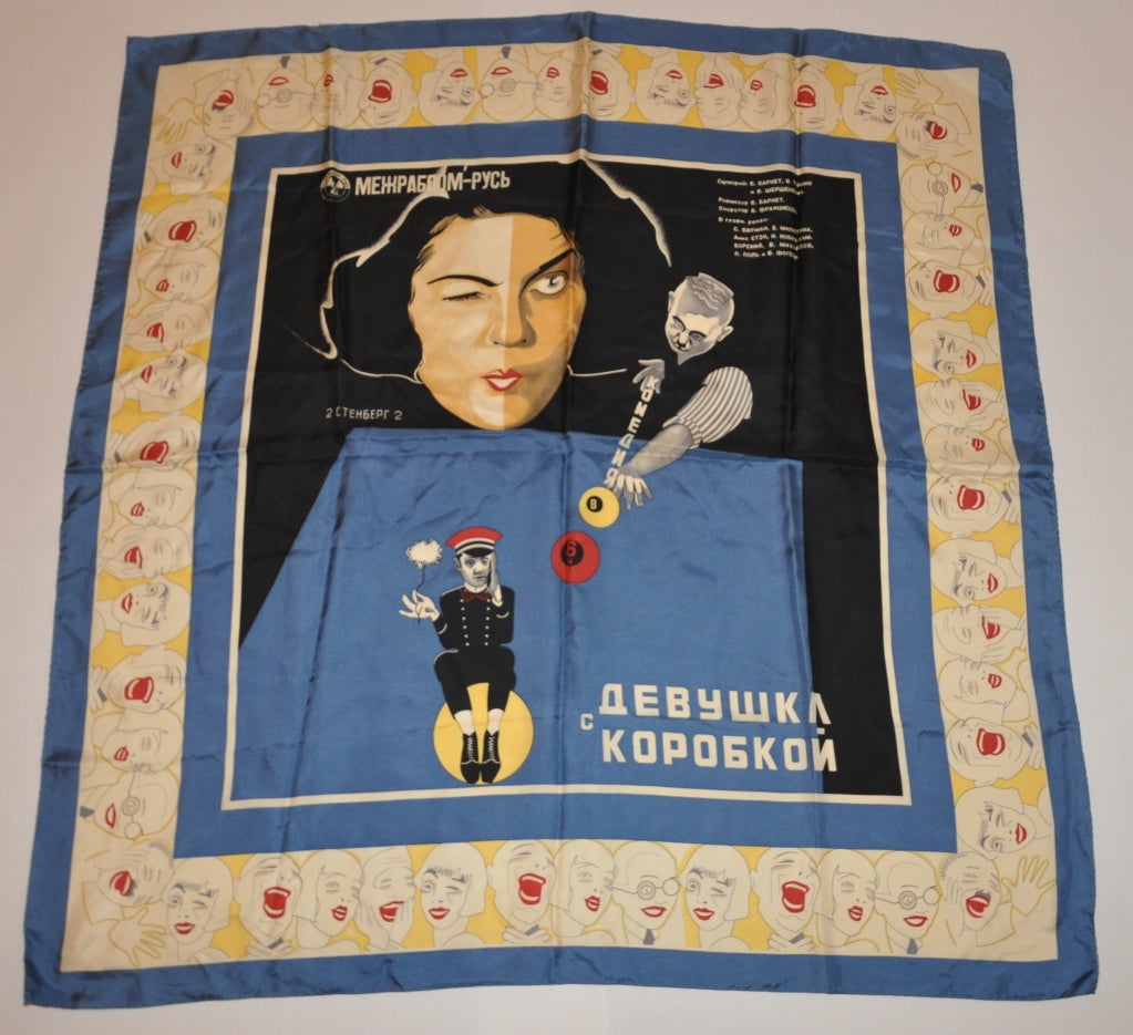 Comedy silk scarf measures 34