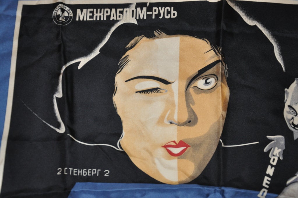 Comedy silk scarf For Sale 2