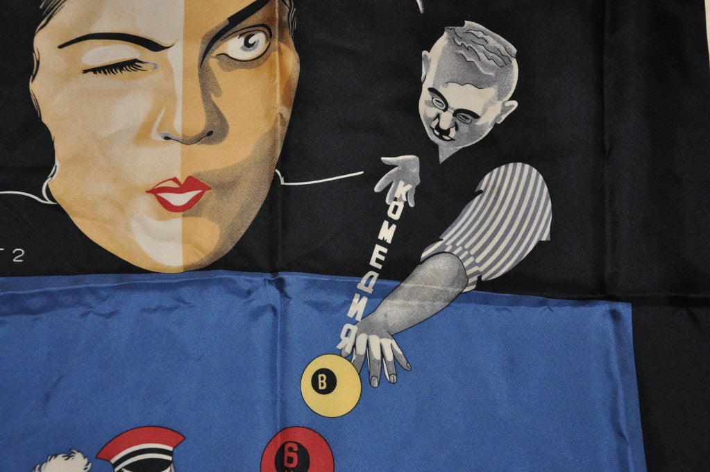 Comedy silk scarf For Sale 3