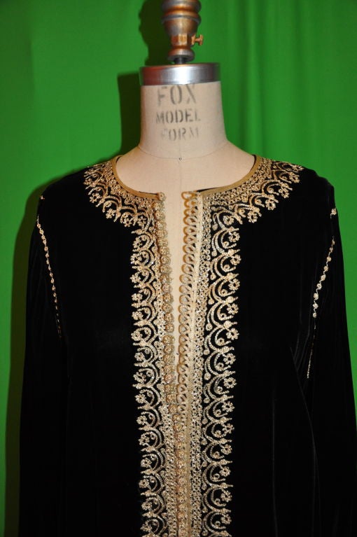 Black Caftan with gold embroidery