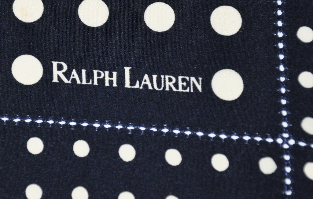 De las mujeres Pañuelo de seda de lunares Ralph Lauren azul marino en venta