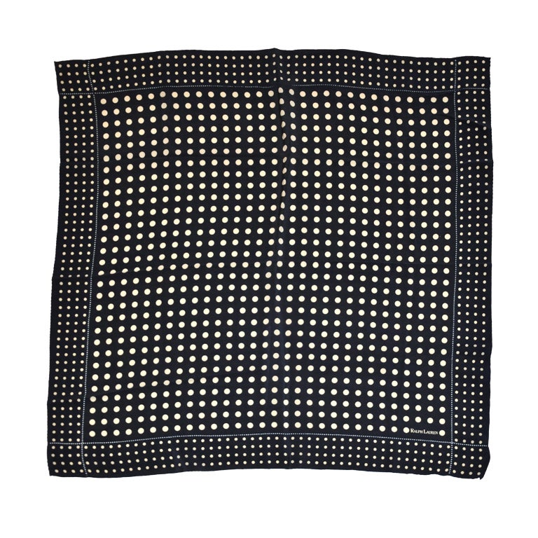 Écharpe en soie à pois marine Ralph Lauren