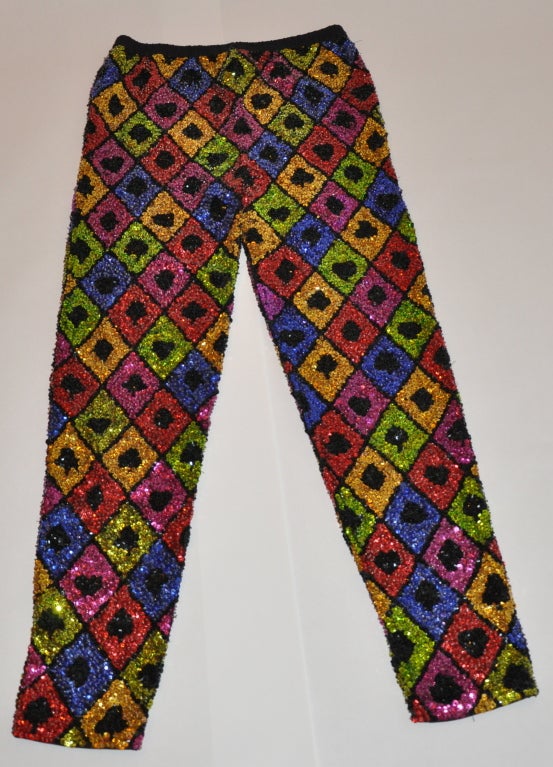 Multicolor beaded and sequin leggings For Sale at 1stDibs | multicolor ...