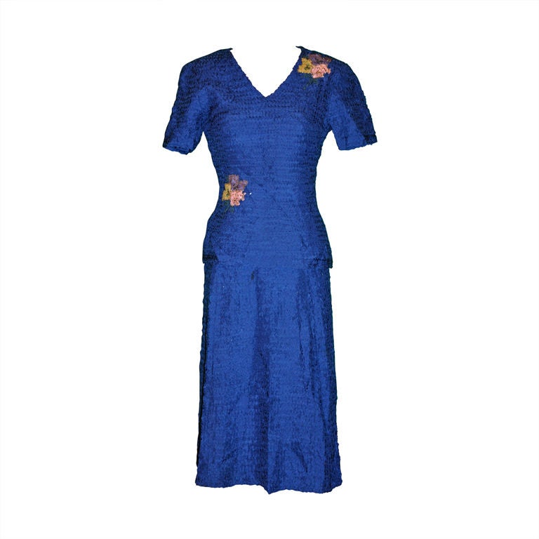 Rare violet blue ribbon technique ensemble set