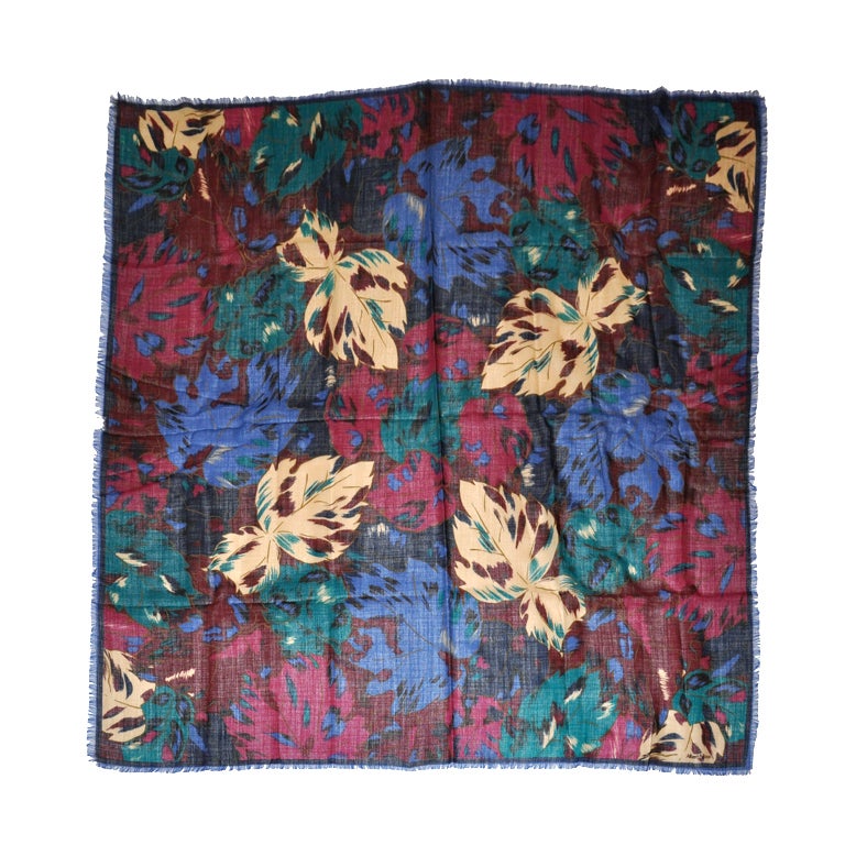 Albert Nipon floral print challis scarf For Sale