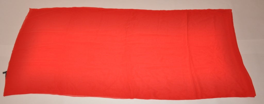 Giorgio Armani Huge Red silk chiffon wrap shawl measures 54