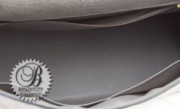 HERMES Gray Gris Tourterelle OSTRICH Kelly 35 cm GHW Bag 1