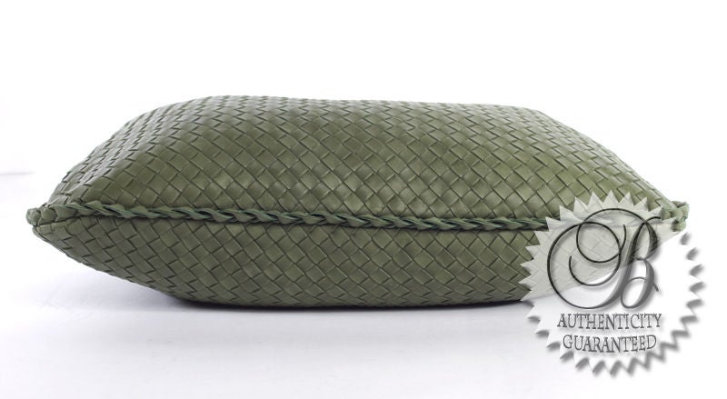 BOTTEGA VENETA Regent Green Large Woven Hobo Bag 1