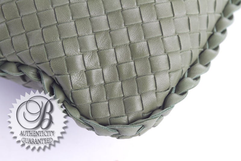 BOTTEGA VENETA Regent Green Large Woven Hobo Bag 2