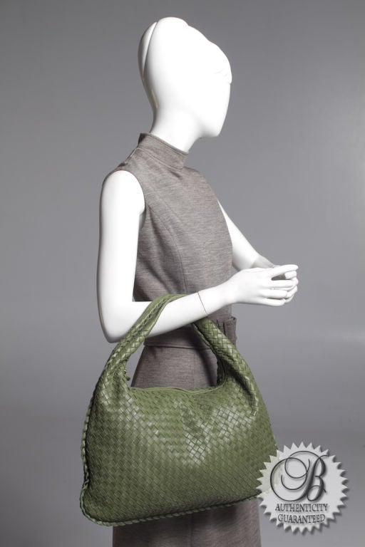 BOTTEGA VENETA Regent Green Large Woven Hobo Bag 6