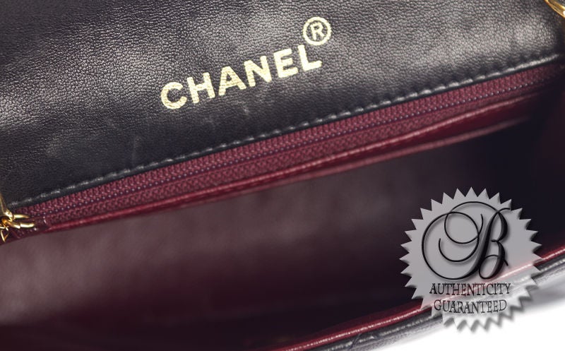 CHANEL Black Lambskin Mini Flap Long Chain Bag 4