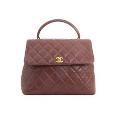 DUPLICATE CHANEL Washed Caviar Diamond Quilted Kelly Bag Marron
