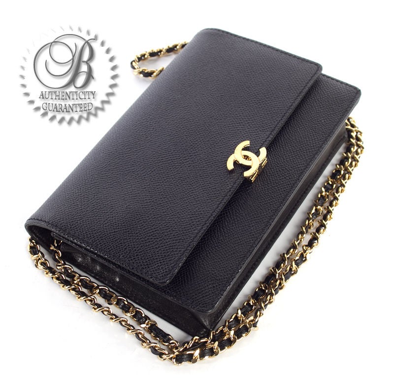 Women's CHANEL Caviar Leather Wallet on a Chain WOC Bag