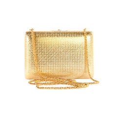 GUCCI Gold Broadway Clutch Bag Removable Chain Rare
