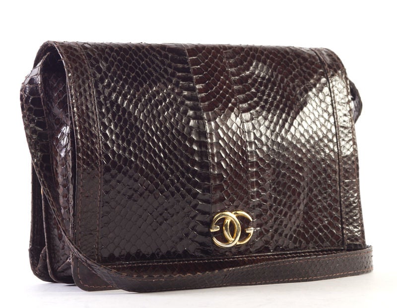 DUPLICATE GUCCI Python Crossbody Reporter Messenger Bag