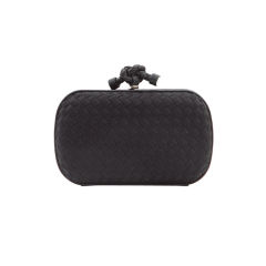 BOTTEGA VENETA Knot Box Clutch Bag Black