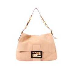 DUPLICATE FENDI Beige 'Forever Mama' Metallic Calfskin Flap Bag