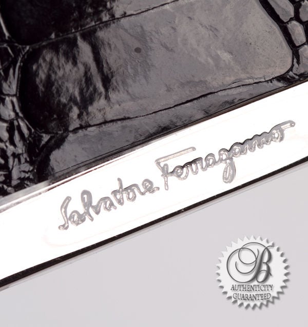 FERRAGAMO Black Eel Skin Leather Wallet $995 New 3
