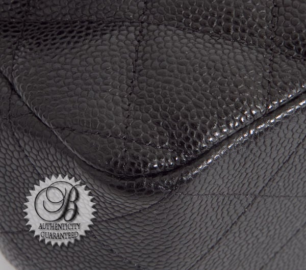 CHANEL Black Quilted Caviar Leather Maxi Jumbo Double Flap Bag 2