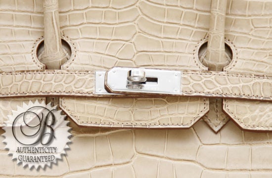 HERMES 35cm Poussiere Matt Crocodile Birkin Bag New 1