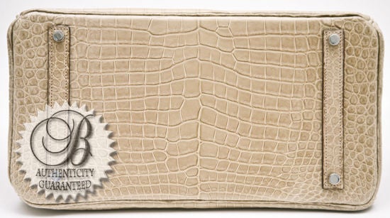 HERMES 35cm Poussiere Matt Crocodile Birkin Bag New 3