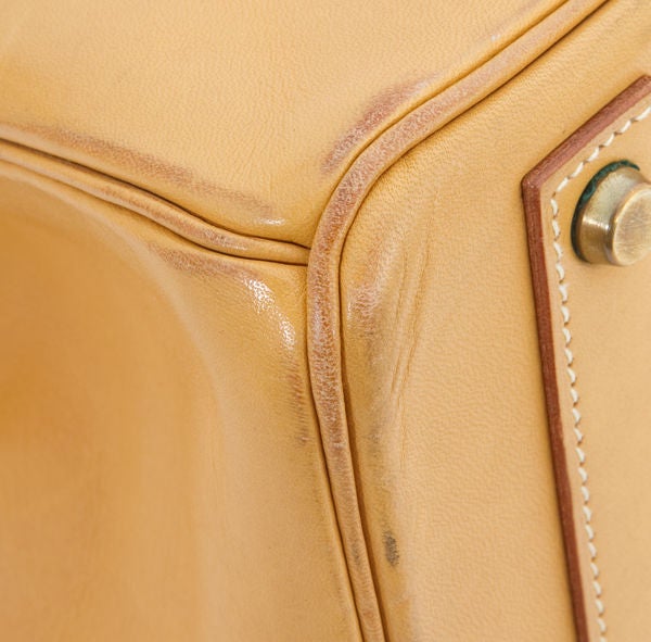 HERMES Barenia Natural Leather Gold 40 cm Birkin Bag at 1stDibs