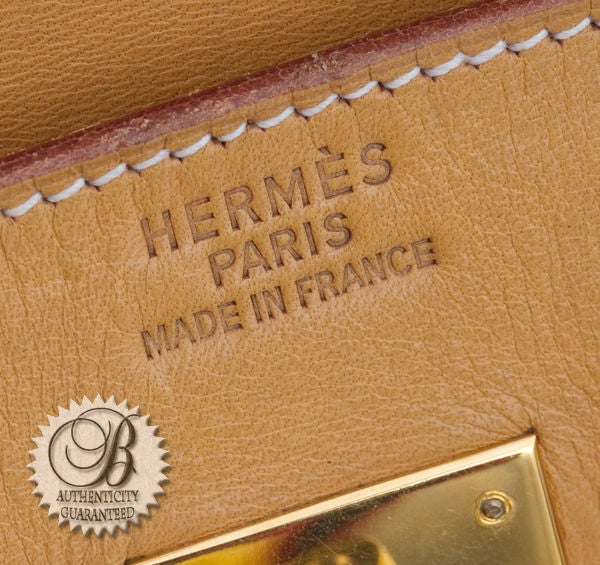 Women's HERMES Barenia Natural Leather Gold 40 cm Birkin Bag