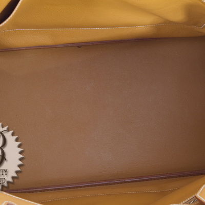 HERMES Barenia Natural Leather Gold 40 cm Birkin Bag 3