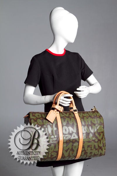 LOUIS VUITTON Stephen Sprouse Khaki Graffiti Keepall 50 Bag 7