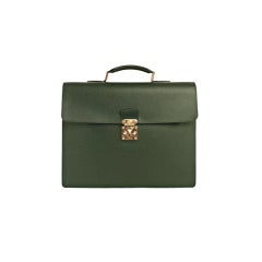 LOUIS VUITTON Green Taiga Robusto Leather Briefcase