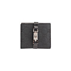 Gucci Monogram Black Piston French Purse Wallet